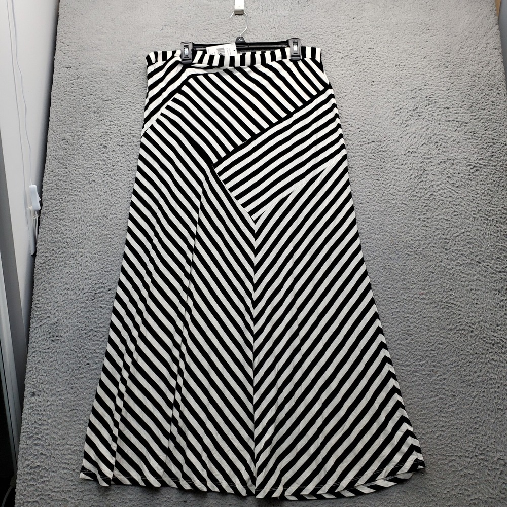 Design History A-Line Maxi Skirt Women 2XL Multi Striped Stretchy Modest Pull On - Picture 2 of 6